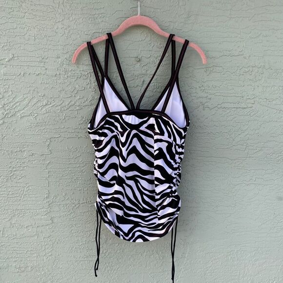 Cole Of California Zebra Cross Front Tankini NWOT Sz XL - Picture 7 of 11